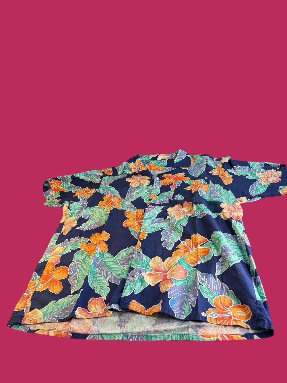 Vintage Cooke Street Hibiscus Floral Hawaiian Shirt Made in USA XL
